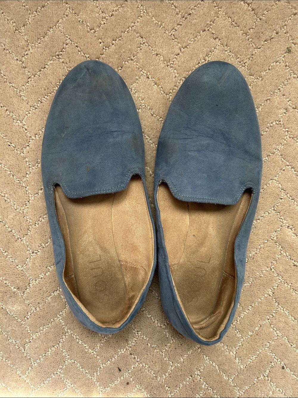 SOUL Naturalizer Blue Suede Slip-On Loafers